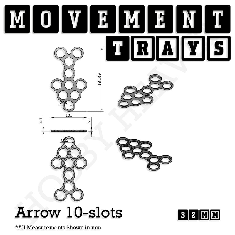 32mm Movement Trays for Tabletop Games | Compatible with Popular Miniatures | Full Range - Only-Games