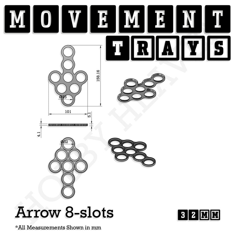 32mm Movement Trays for Tabletop Games | Compatible with Popular Miniatures | Full Range - Only-Games