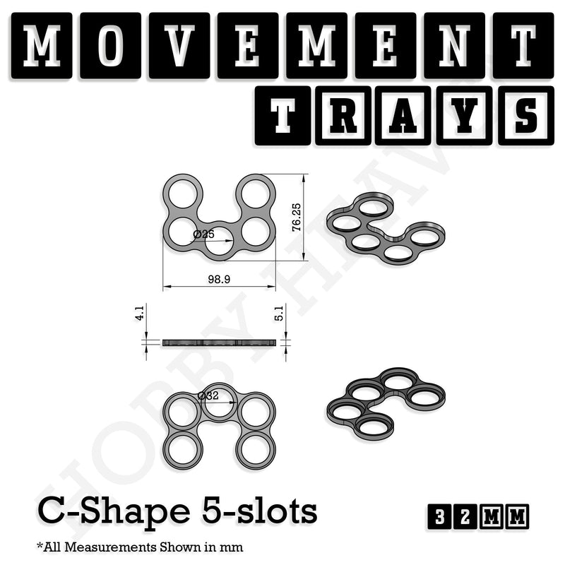 32mm Movement Trays for Tabletop Games | Compatible with Popular Miniatures | Full Range - Only-Games