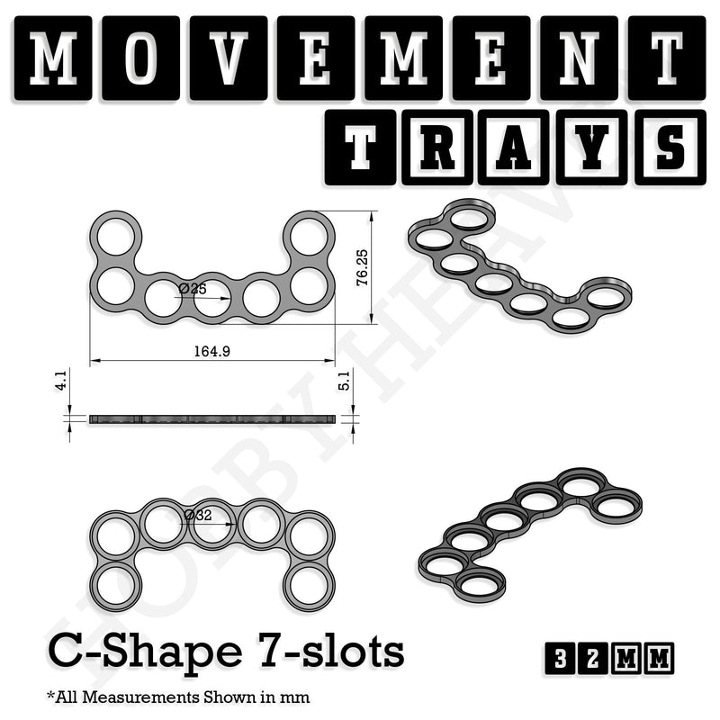 32mm Movement Trays for Tabletop Games | Compatible with Popular Miniatures | Full Range - Only-Games
