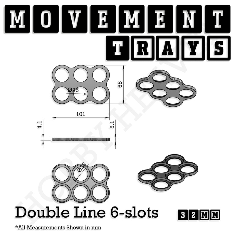 32mm Movement Trays for Tabletop Games | Compatible with Popular Miniatures | Full Range - Only-Games