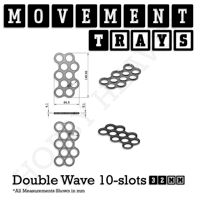 32mm Movement Trays for Tabletop Games | Compatible with Popular Miniatures | Full Range - Only-Games