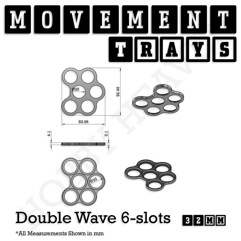 32mm Movement Trays for Tabletop Games | Compatible with Popular Miniatures | Full Range - Only-Games