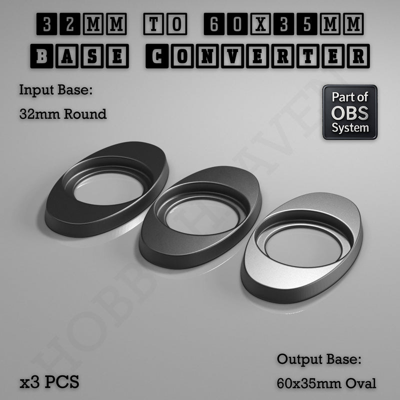 Round To Oval Bases Size Converters 3d Print Full Range - Only-Games