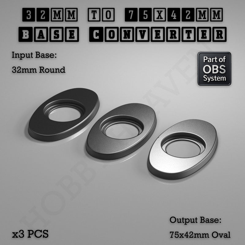 Round To Oval Bases Size Converters 3d Print Full Range - Only-Games