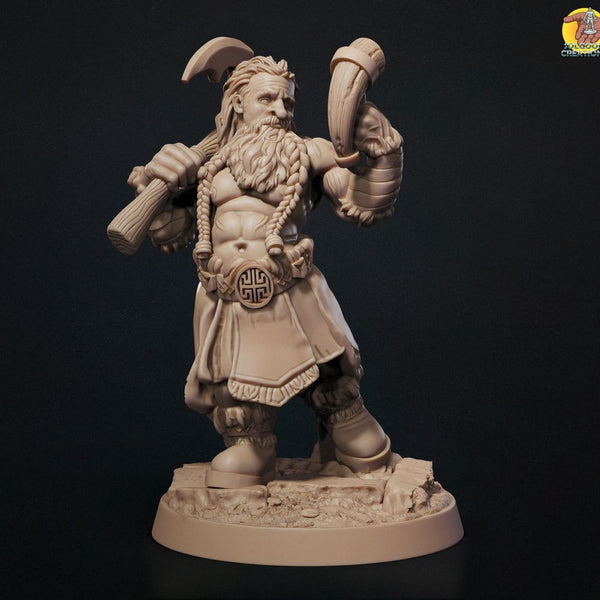 Scarskin Dwarf, Dag the Drinker, Male Dwarf Fighter-25mm