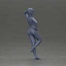 Naked girl with short hair leaning on a car - Only-Games