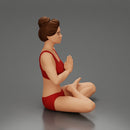 sexy girl in shorts doing sukhasana yoga pose - Only-Games