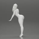 Sexy girl in bikini with long hair Leaning on the Car - Only-Games