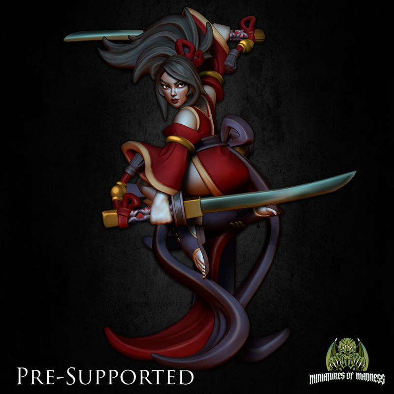 Kimiko The Kunoichi [PRE-COLORED] 32mm Female Samurai Ninja Fighter - Only-Games