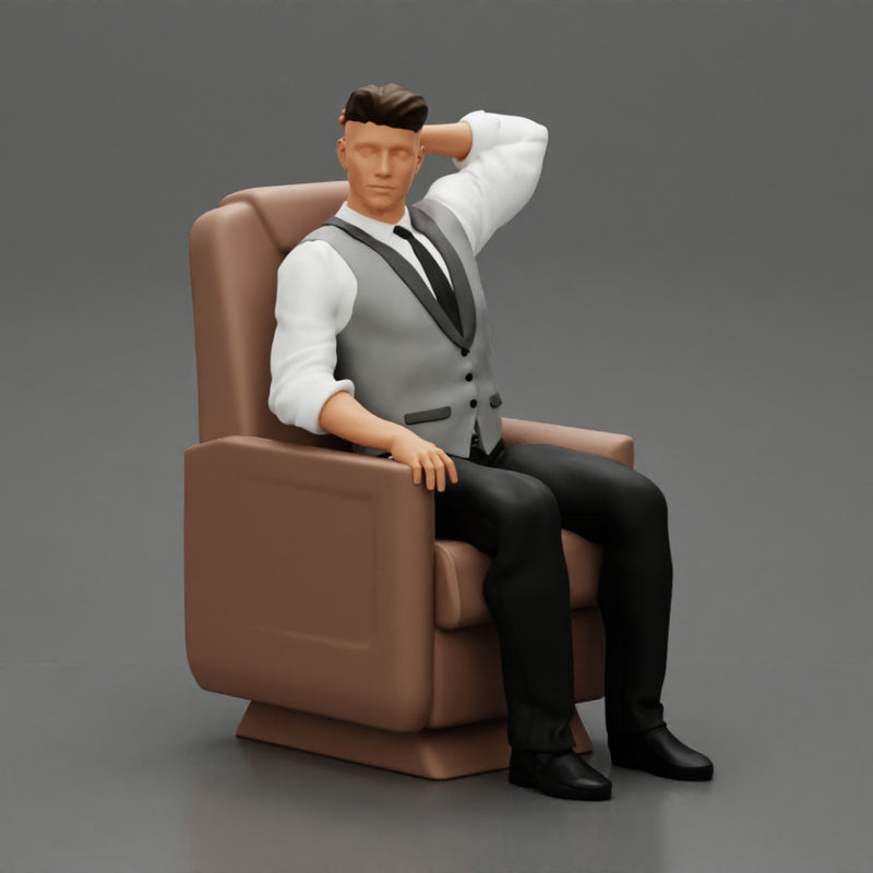 2 suited businessman like Thomas Shelby sitting in the first-class cabin of an airplane - Only-Games