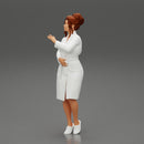 woman in a white bathrobe standing - Only-Games