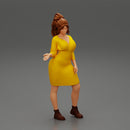 woman explaining pose wearing dress and boot - Only-Games