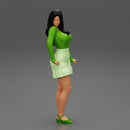 Young Woman in Mini Skirt shirt and Heels - Only-Games