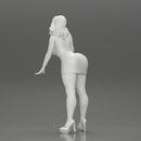 Sexy girl in Mini Dress Leaning on the Car - Only-Games