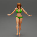 Pretty Bikini Model Standing On One - Only-Games