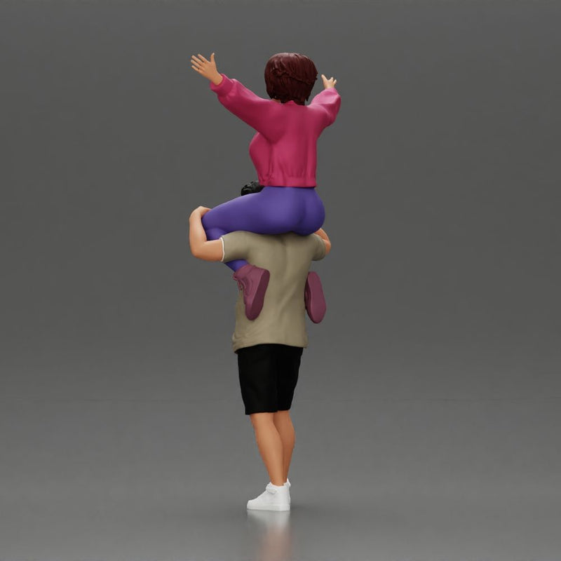 Man in shorts carrying girlfriend on shoulders girl being carried on the man's shoulders - Only-Games