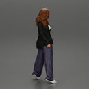 gangster homies lowrider girl posing in long open shirt with long hair - Only-Games