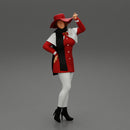 girl in christmas costume with hat standing and posing - Only-Games