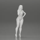 sexy girl in mini overalls posing smoking cigarette on the beach - Only-Games