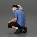 gangster homie in mask sitting holding a baseball bat - Only-Games