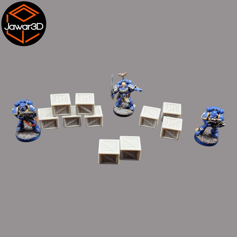 Wooden Crate x10 - 28mm Wargaming Scatter Terrain Scenery Tabletop Miniature - Only-Games