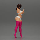 Attractive girl in bikini and stockings Leaning Against car - Only-Games