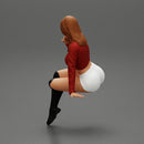 Sexy Girl In Short And Boots Sitting On a chair - Only-Games