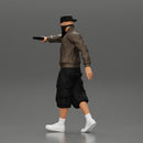 gangster homie in mask walking and holding gun sideways - Only-Games