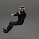 Gangster in hat driving a car and holding gun - Only-Games