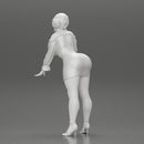 Beautiful girl in Dress and heels  Leaning on the Car - Only-Games