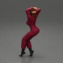 2 Models - SEXY GIRL MECHANIC IN SUIT SITTING ON A TRUCK TYRE AND HANDS IN HAIR - Only-Games