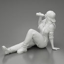 Tired woman mechanic in suit and backwards cap sitting and drinking water during from bottle - Only-Games