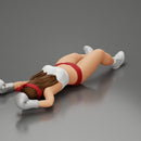 Latina girl boxing  losing leaning on the boxing ring - Only-Games