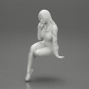 Sexy Girl In Short And Boots Sitting On a chair - Only-Games