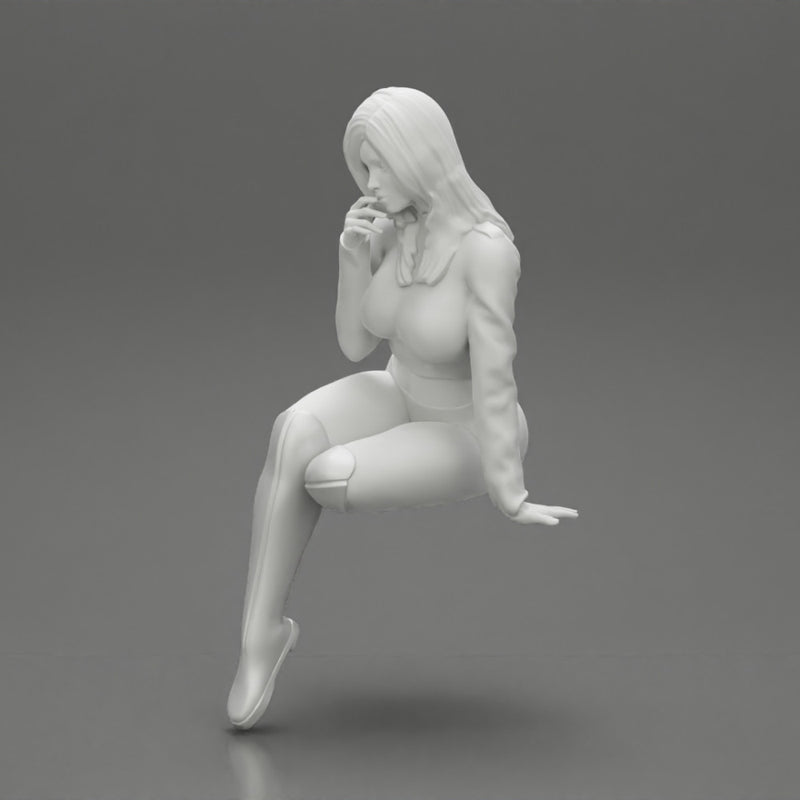 Sexy Girl In Short And Boots Sitting On a chair - Only-Games