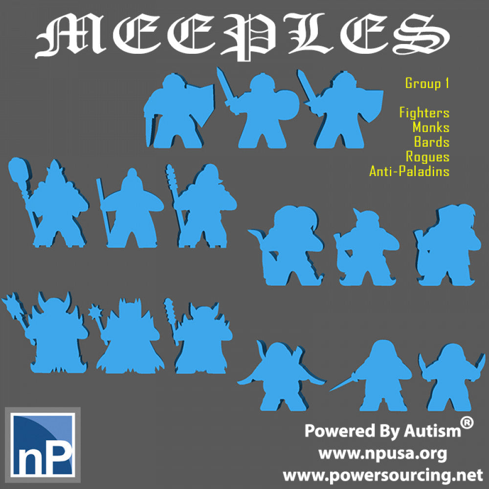 Fantasy Meeples - Set 1 - nonPareil Institute - Miniatures by Only-Games.co