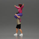 Man in shorts carrying girlfriend on shoulders girl being carried on the man's shoulders - Only-Games