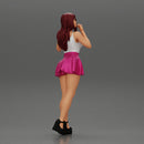 Fashion girl posing in skirt and shirt - Only-Games