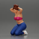 Chola Girl in bra sitting putting his hands behind head about to be arrested - Only-Games