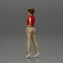 beautiful woman in polo shirt and pants with short hair - Only-Games