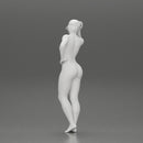 Naked Asian girl in cap standing and thinking - Only-Games