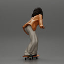 Black girl With Curly Hair riding Skateboard - Only-Games