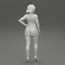 Beautiful Woman in Short Evening Mini Dress - Only-Games