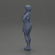 pretty nude girl with short hair posing in a sweater - Only-Games