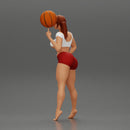 Sexy Young Sporty Girl Playing With the Ball on the Basketball - Only-Games