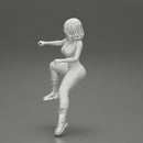 beautiful woman sitting and driving a motorbike - Only-Games