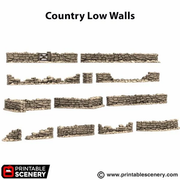 Country Low Walls - King and Country - Printable Scenery - Only-Games