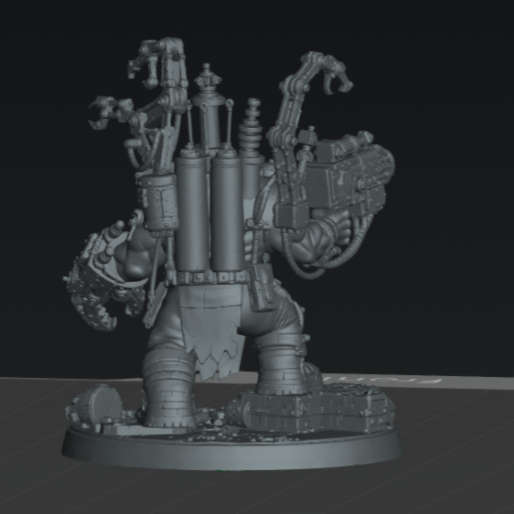 Boss Skrapper Mekkanic Supa Skrapp Armor - Sci-Fi Orc Warlord Miniature | Scrap-Tech| Original Wargaming 40mm base