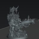 Boss Skrapper Mekkanic Supa Blaster - Sci-Fi Orc Warlord Miniature | Scrap-Tech| Original Wargaming 40mm base